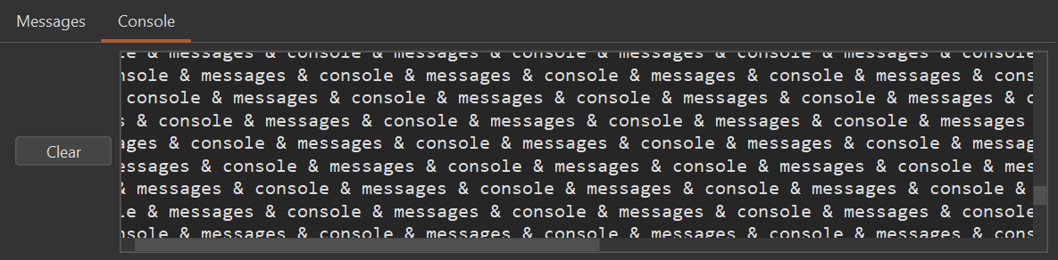 Screenshot of the Messages and Console window